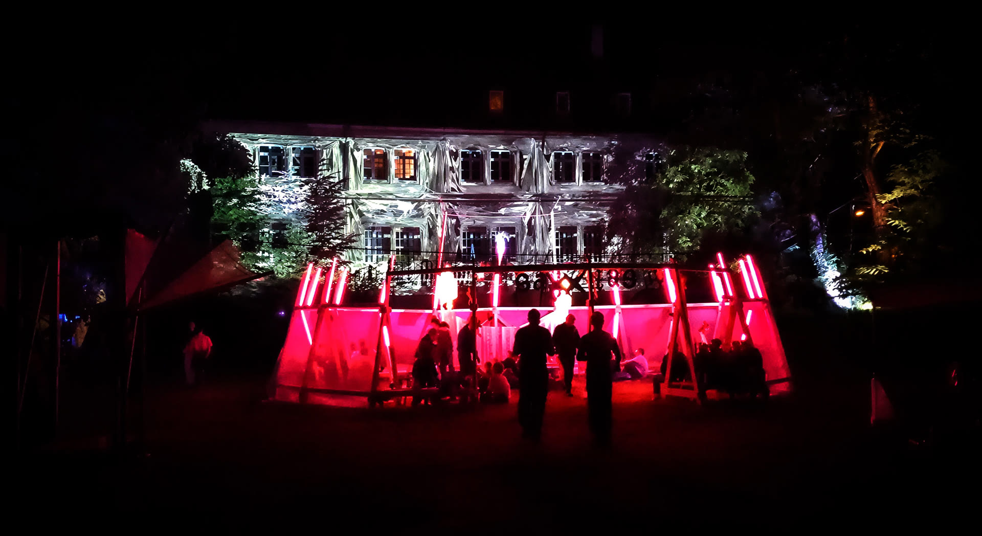 Fassadenprojektion Schloss Gersdorf
